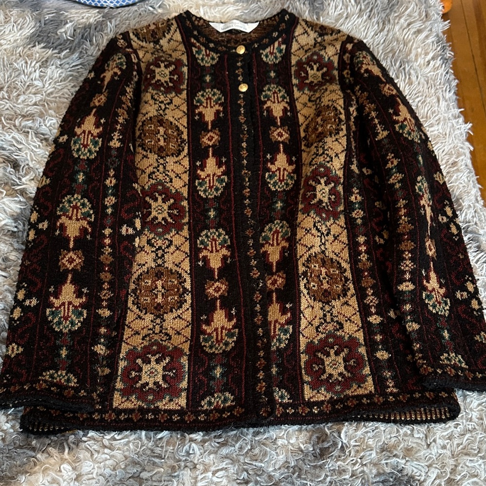 G—UNISEX Vintage Tapestry Knit Cardigan